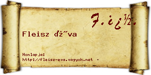 Fleisz Éva névjegykártya